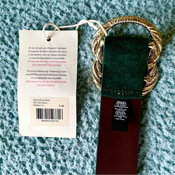 (RARE) NWT Sézane Artemis Belt in Bottle Green - Picture 8 of 9